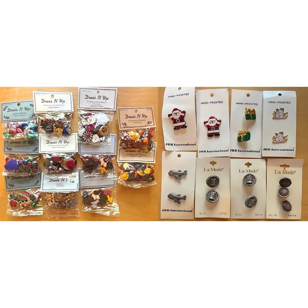 DRESS IT UP  & JHB INTERNATIONAL buttons NWT NIP 19 pks CHRISTMAS THANKSGIVING++